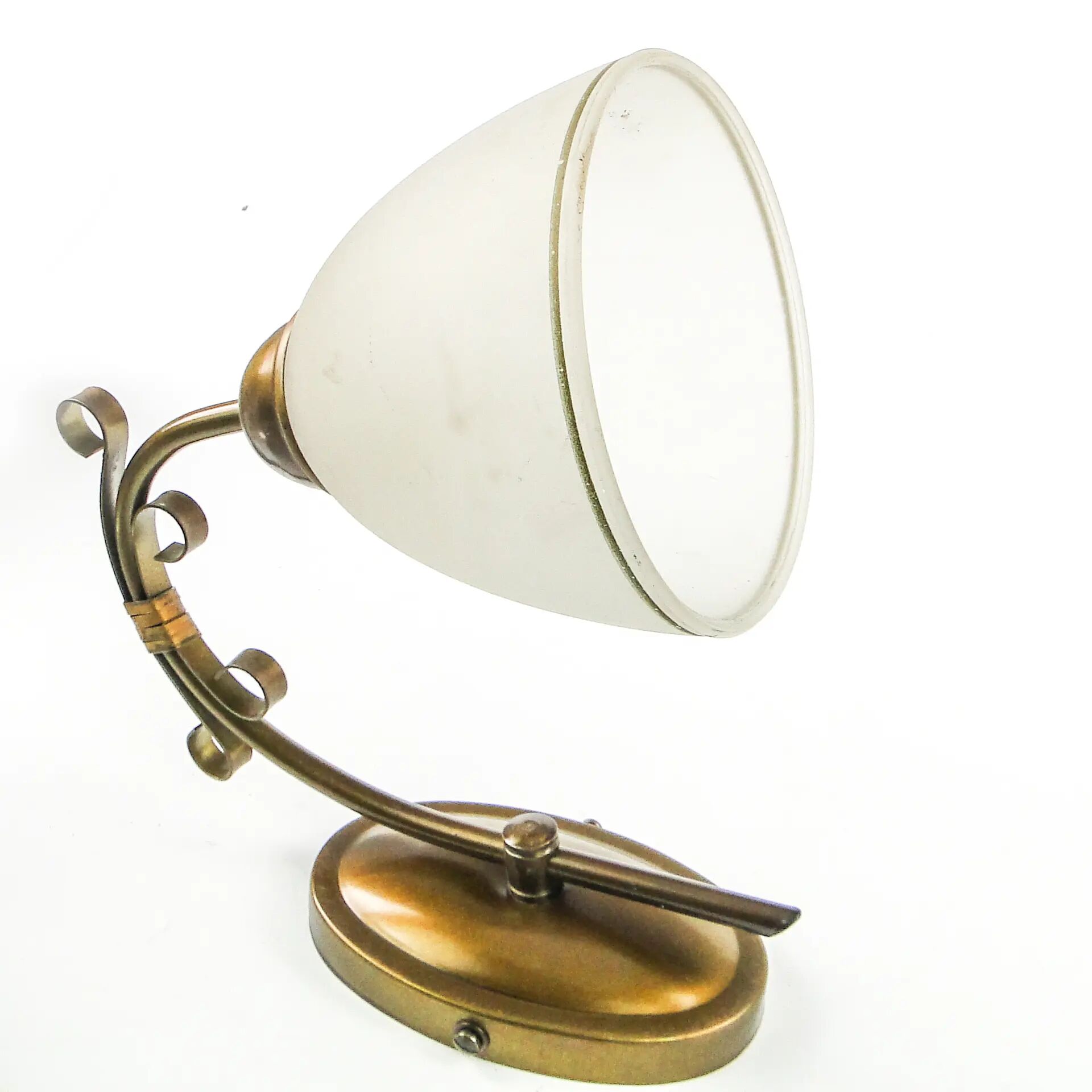 Art Nouveau wall lamp, brass glass, Poland, 1970s
