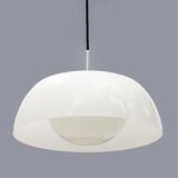 Chrome metal suspension, methacrylate and white glass, 1960s