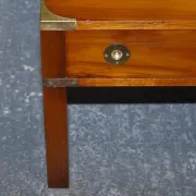 Vintage Military Campaign Coffee Table in Yew Wood and Brass