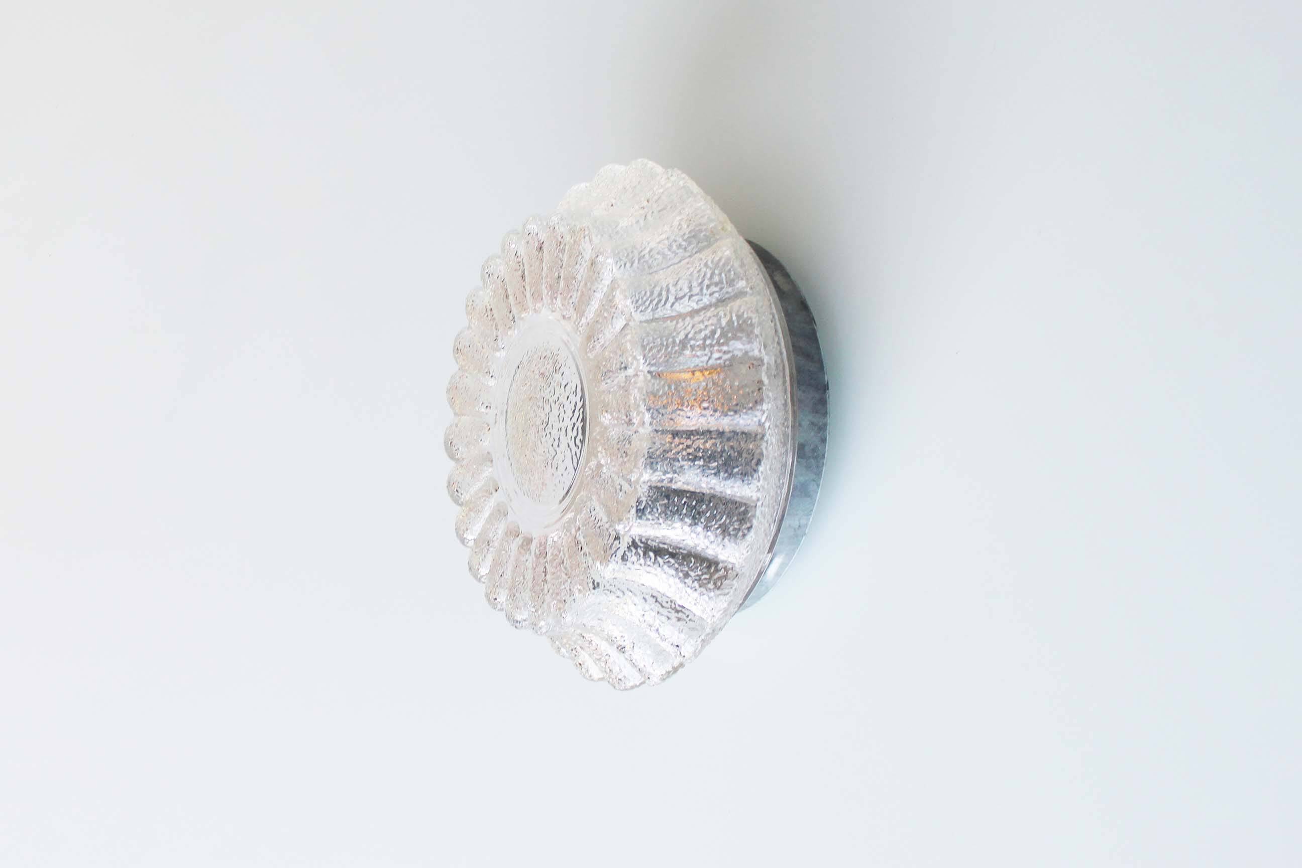 Vintage Murano glass flush mount lights, Italy 1970's