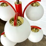 Richard Essig space age design lampe suspendue rouge