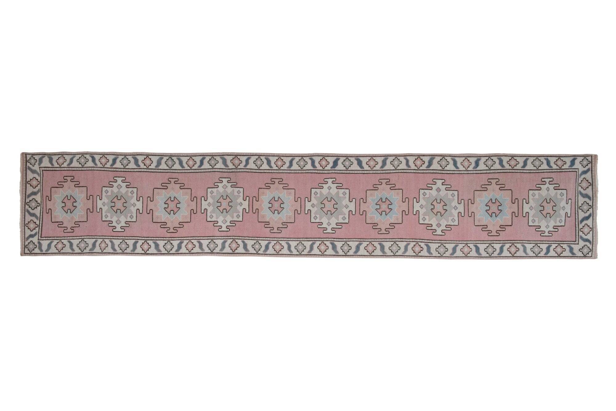 Vintage Turkish hallway rug 75x397 cm