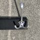 Vintage wall coat rack in wood and black Skai - 6 coat hooks