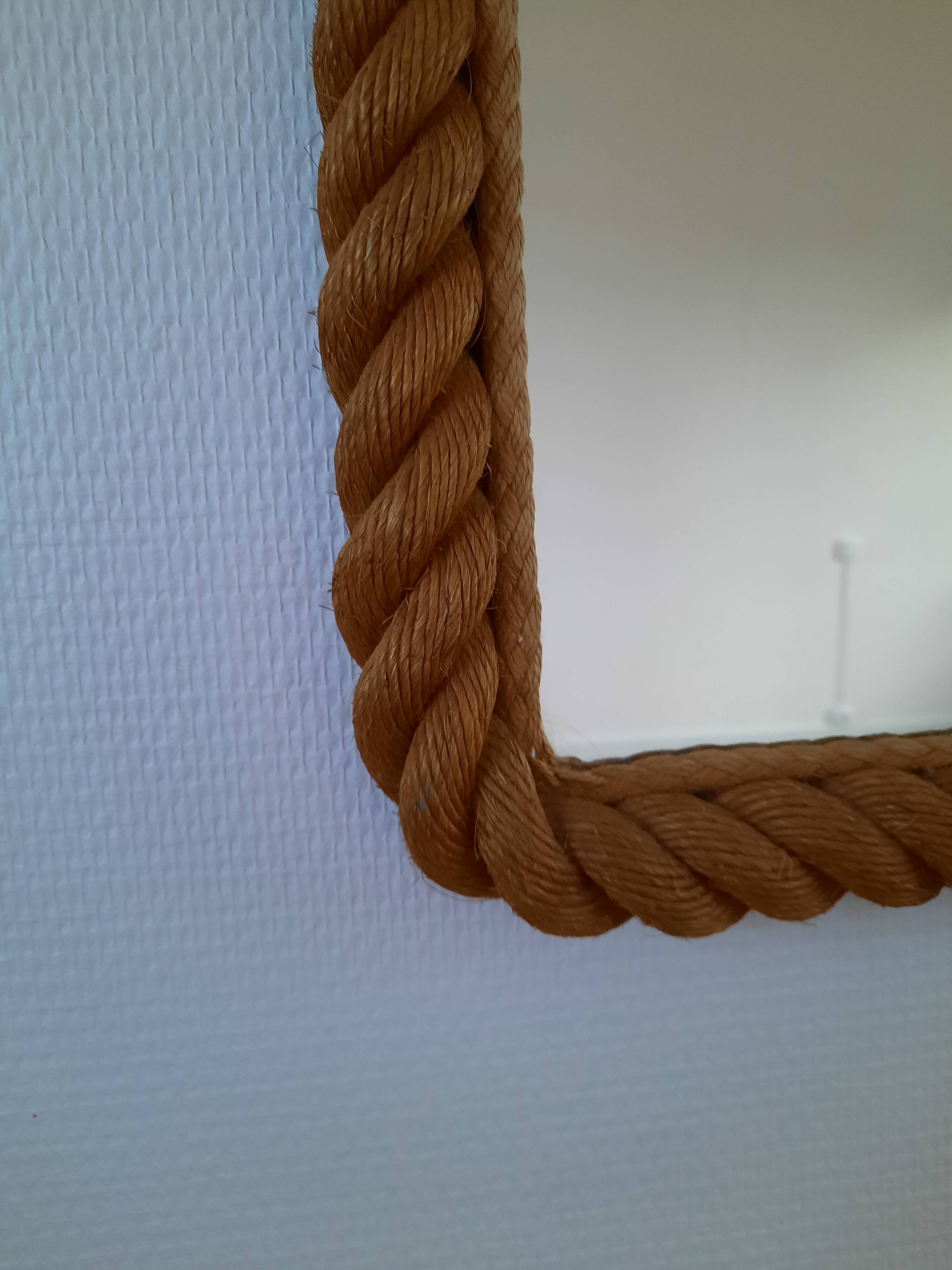 60s rope mirror attributed 38x64cm