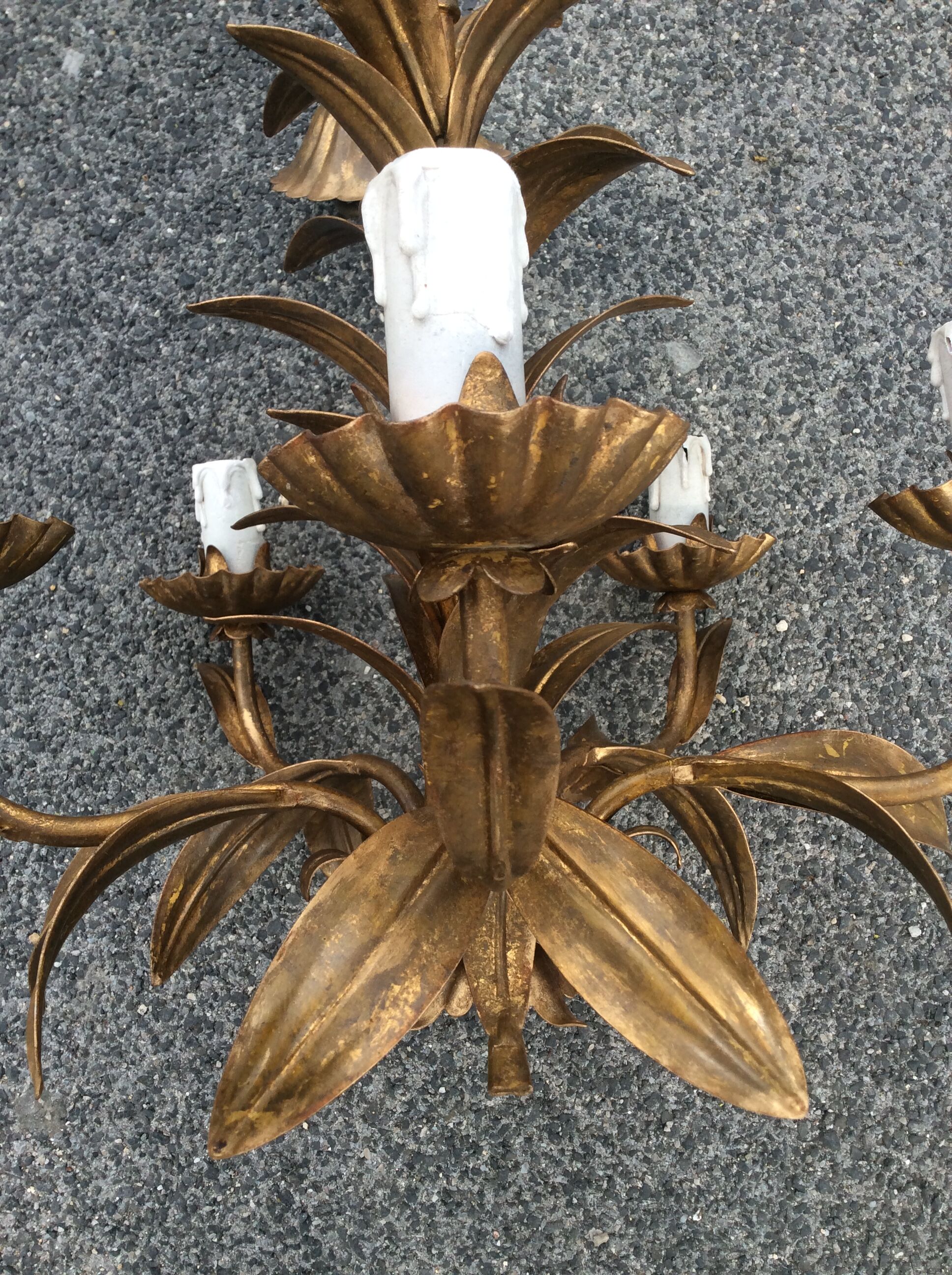 Gold metal chandelier