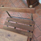 Industrial style oak and metal school desk