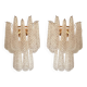 Set of 2 Modern “Conchiglie” Gold Murano Glass Wall Sconces