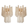 Set of 2 Modern “Conchiglie” Gold Murano Glass Wall Sconces