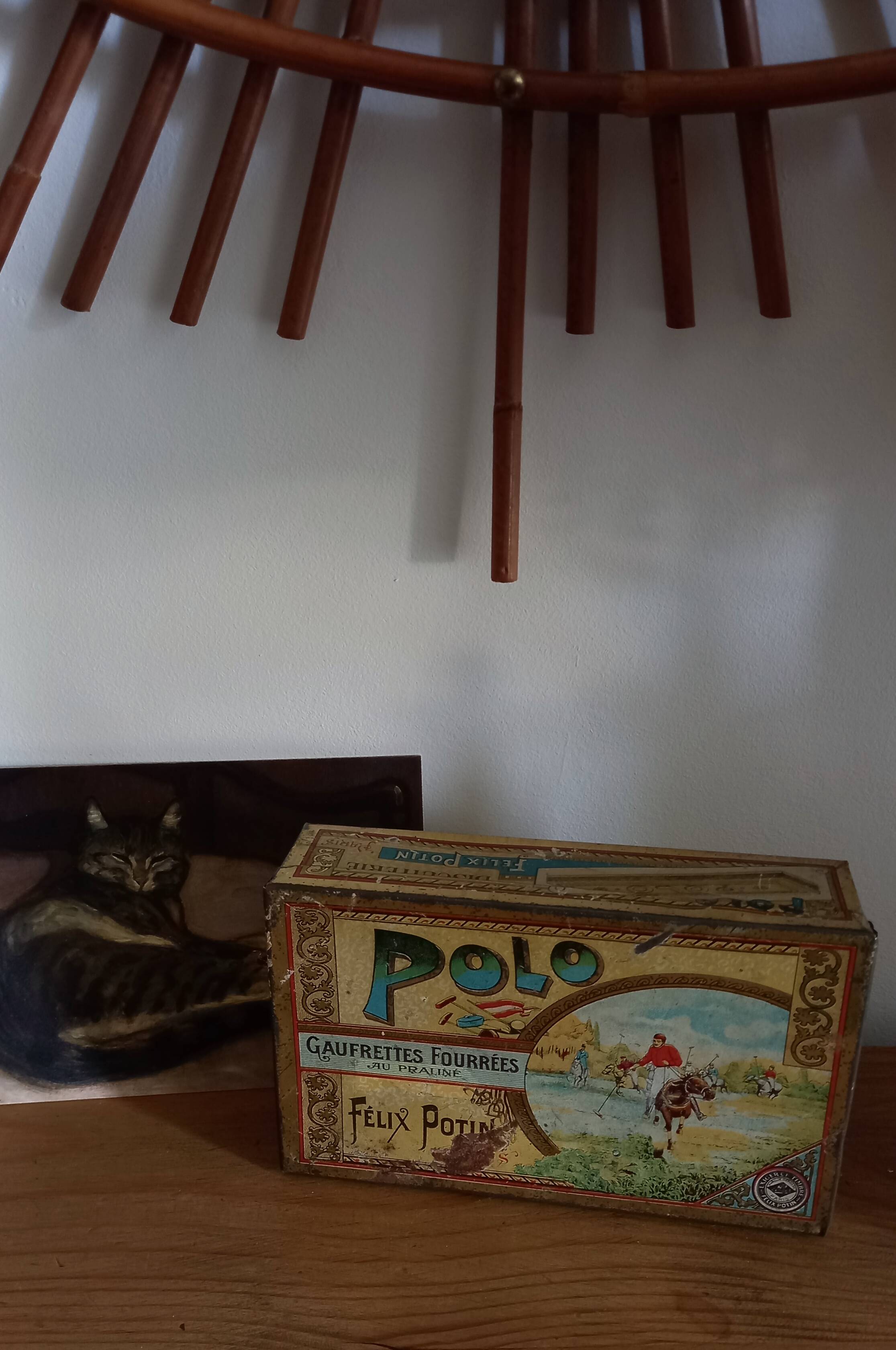 Polo Félix Potin lithographed tin box - Antique collectible tin box