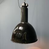 Large black enamel Bauhaus hanging lamp