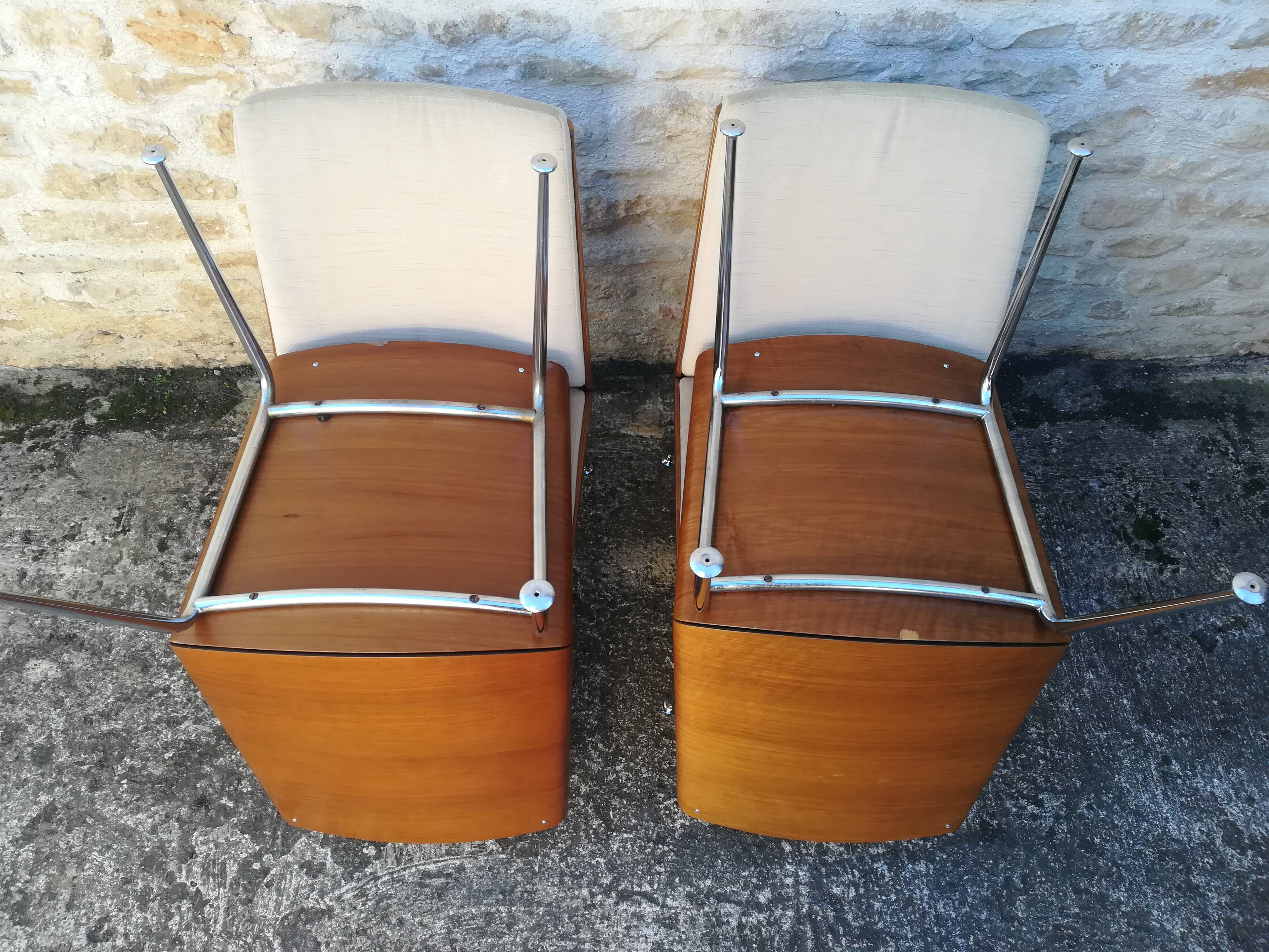 Wooden and fabric shell chairs