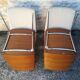 Wooden and fabric shell chairs
