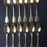 Set of 12 teaspoons in silver vermeil punch Minerve model net