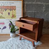 Bedside table oak compass legs - vintage