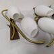 Lot de 3 applique mural tulipe opaline blanche laiton