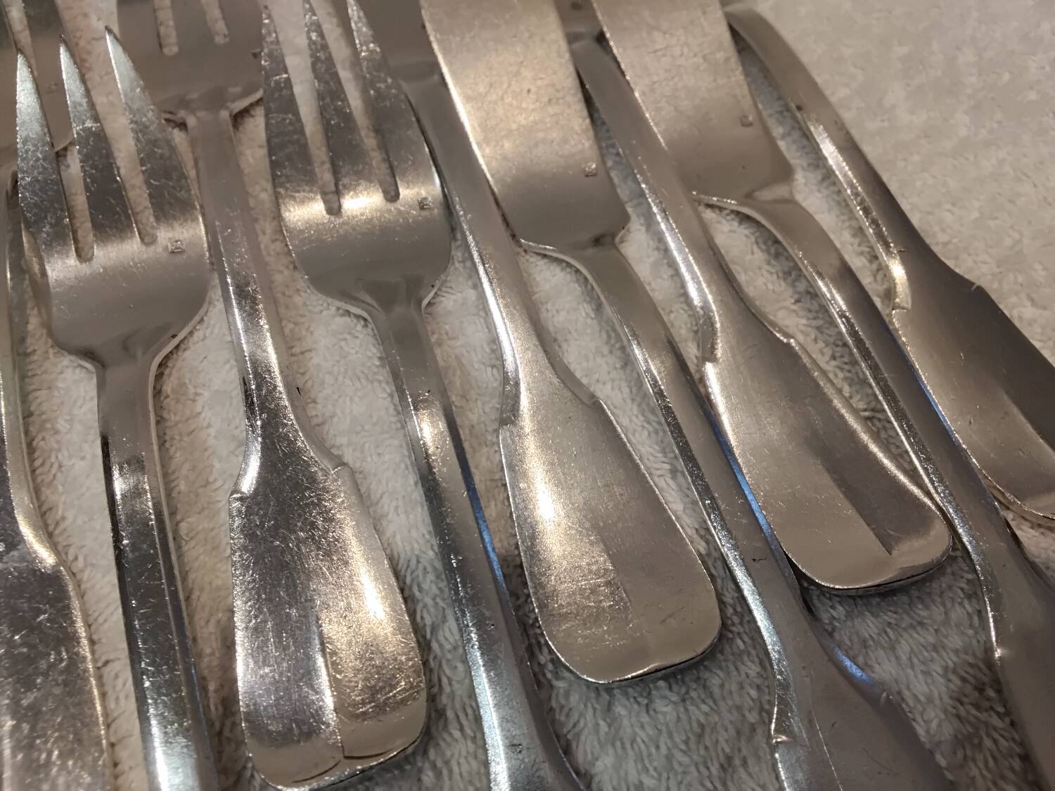 5 fish cutlery sets 11p silver plated metal goldsmith Europfelix uni-flat