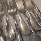 5 fish cutlery sets 11p silver plated metal goldsmith Europfelix uni-flat