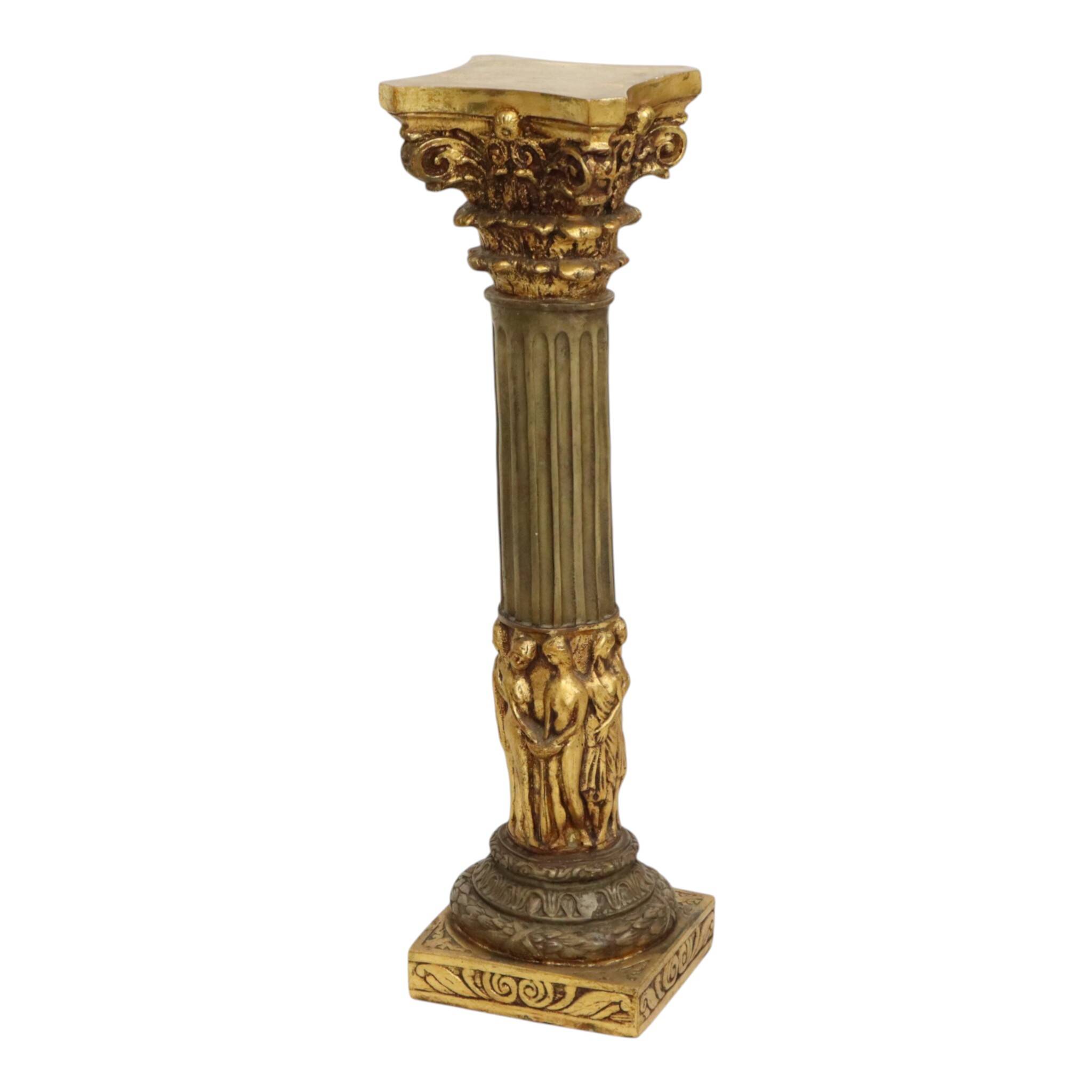 Classical Gold Column Resin Pillar Baroque Style 20th Century