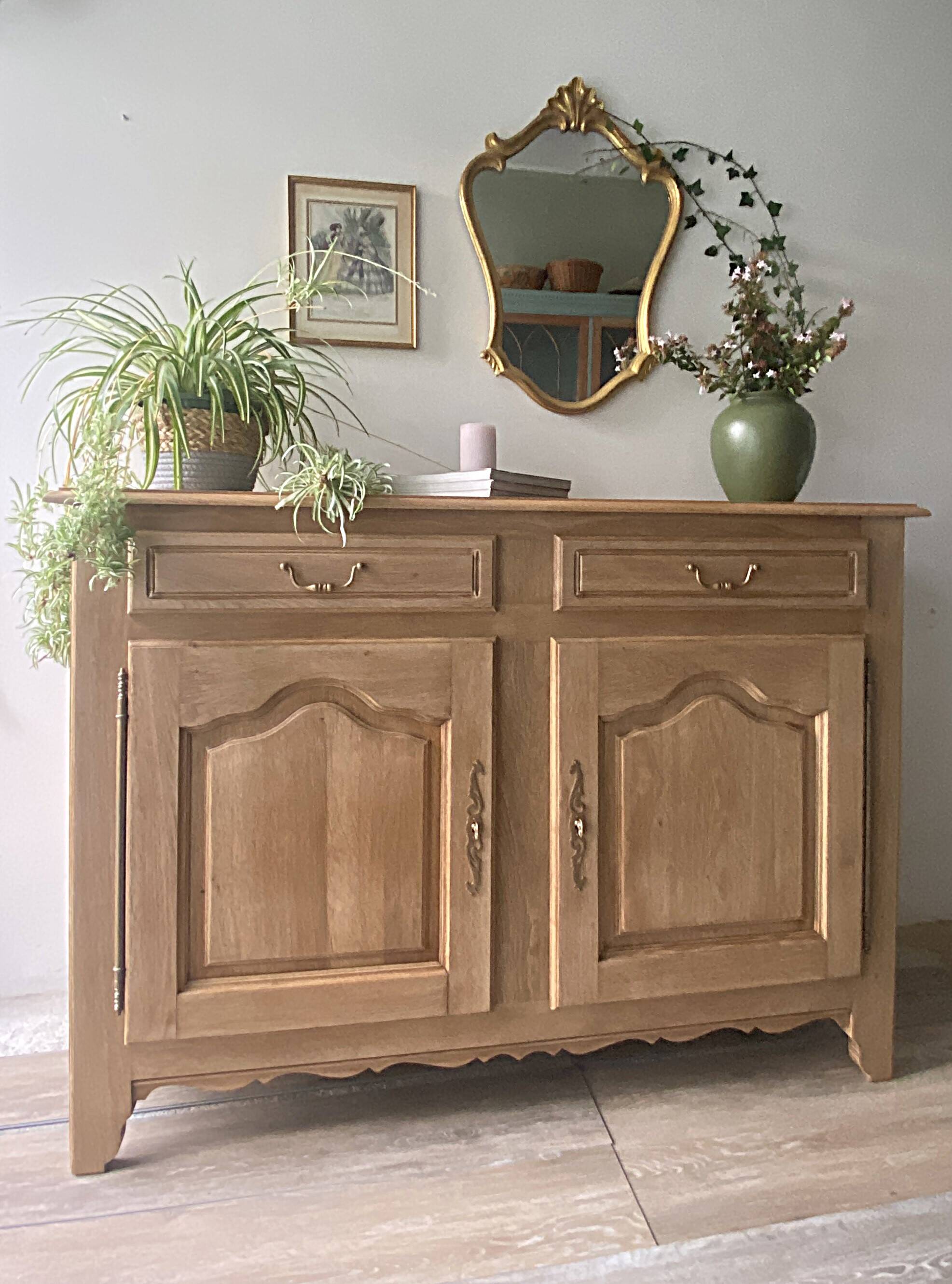 Rustic solid oak sideboard - raw golden honey wood