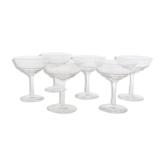 Set of 6 engraved crystal champagne glasses