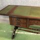 Folding desk English 50s mahogany and leather