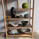 70's vintage bamboo rattan display bookshelf