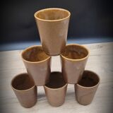 Set 6 cups Digoin stoneware