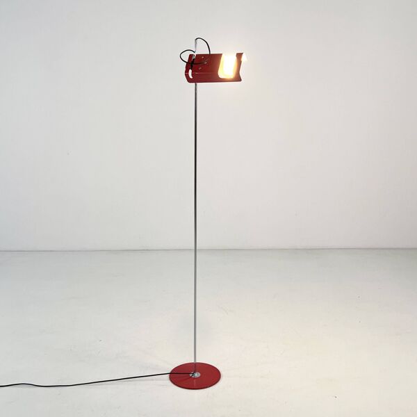 Lampadaire Spider Rouge par Joe Colombo pour Oluce, 1970