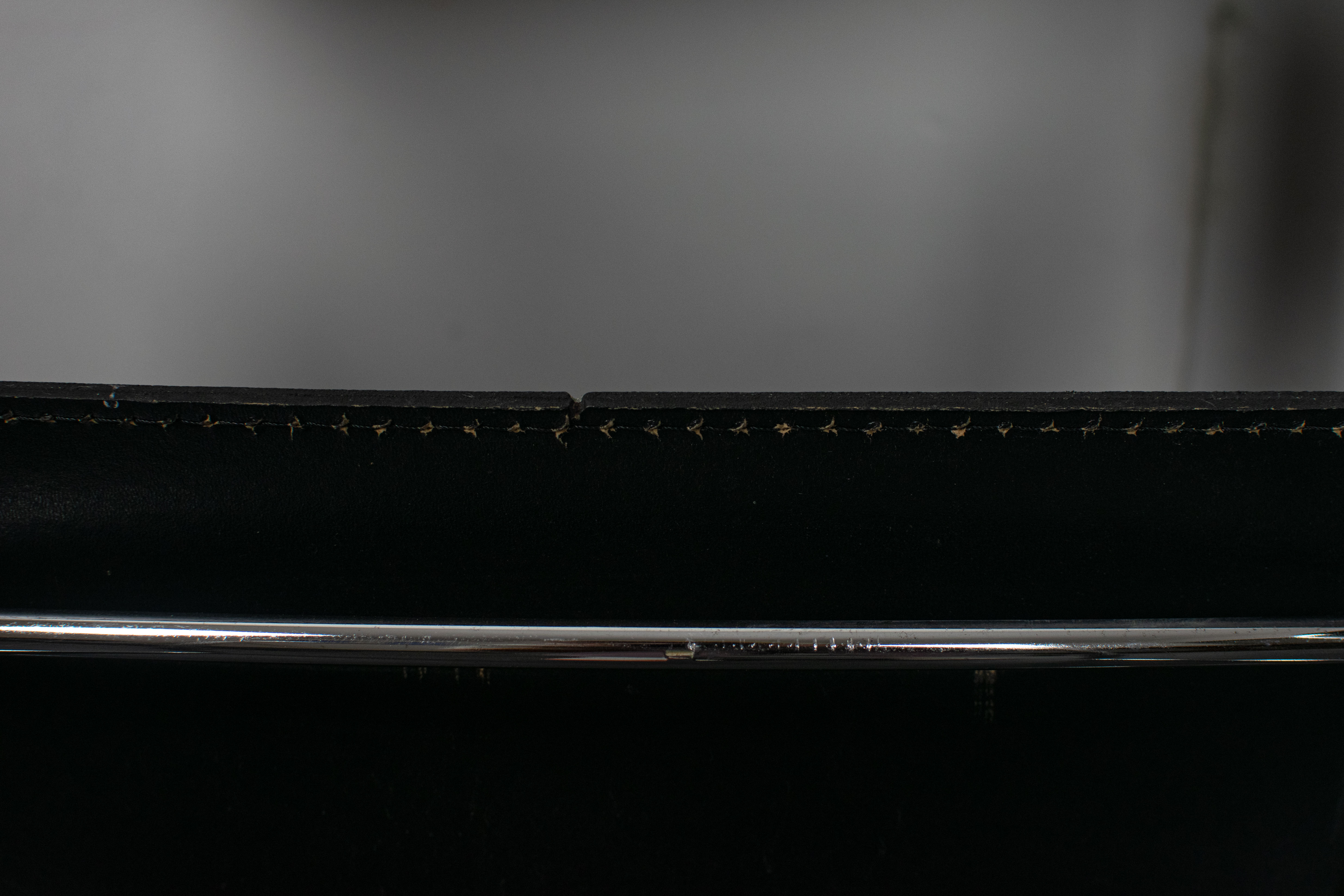 Black leather cantilever armchair 70s-80s