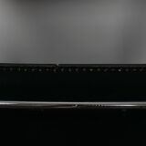 Black leather cantilever armchair 70s-80s