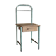 Metal and wood boarding bedside chair