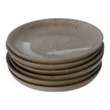 Lot de 6 assiettes à dessert mix en grès émaillé 1970