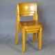 4 bistro chairs, around 1960, by Horgen Glarus - Switzerland - golden oak finish.