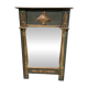 Empire-style mirror in deep green lacquered wood richly enhanced.