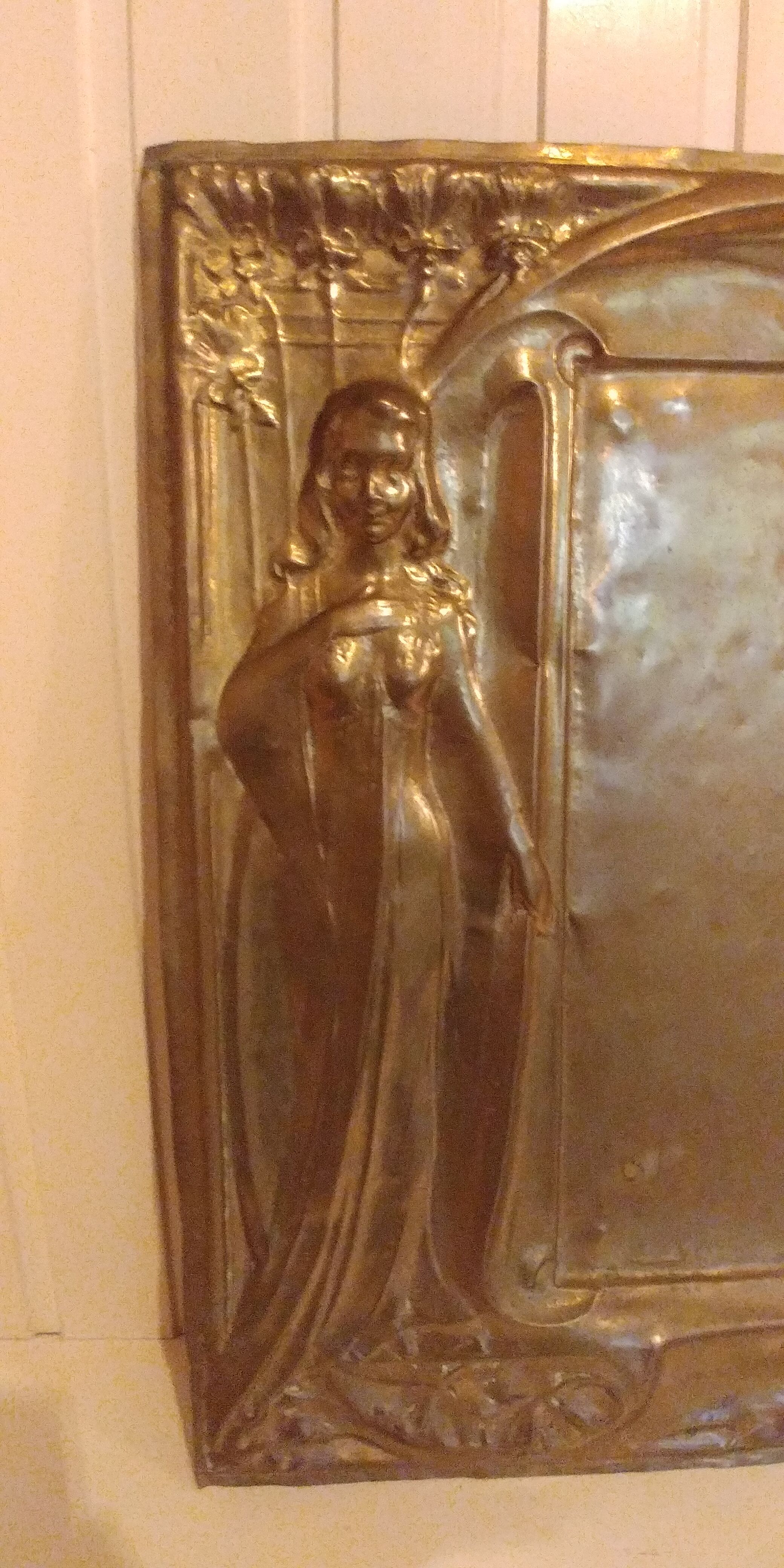 Brass fireplace plate