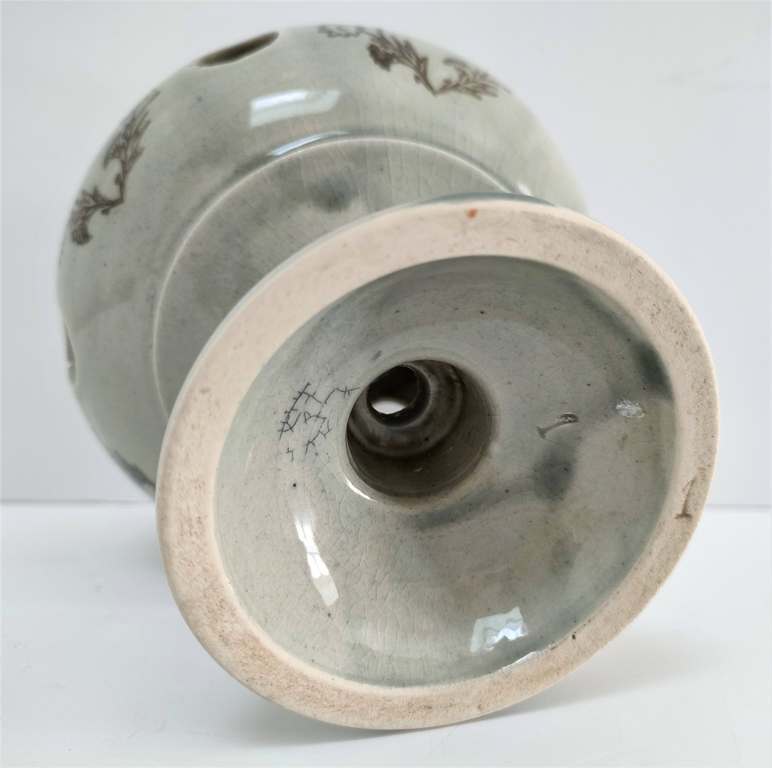 Three Saint-Uze ceramic tealight candle holders, early 20th century