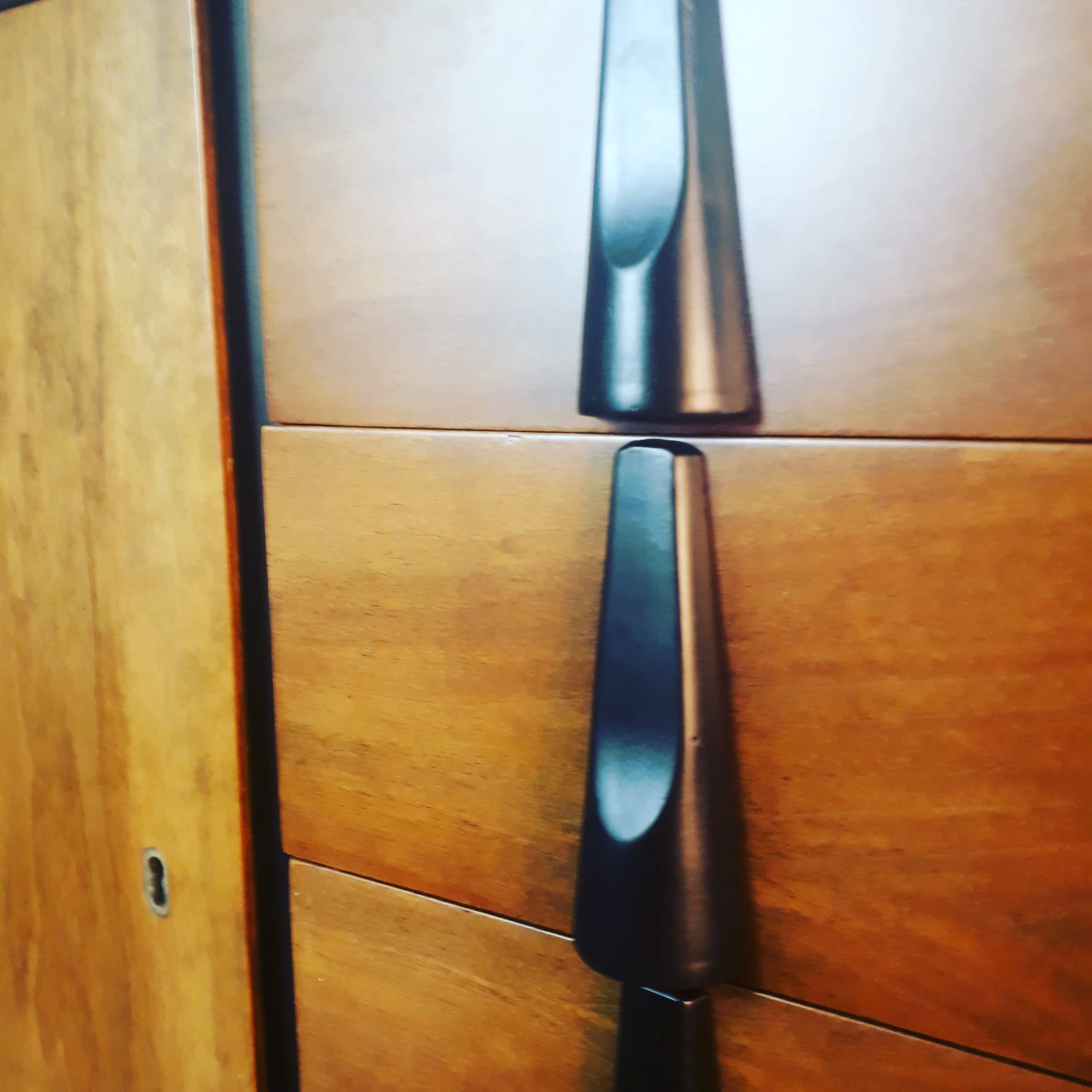 Walnut row renovated by Rajmund Teofil Halas Vintage Polish 1968