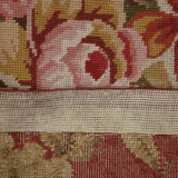 NEW Traditional Floral Needlepoint Rug Handmade Red Cream Wool Area Rug- 91x152cm