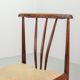 Rosewood Spindle Back Scandinavian Dining Chairs with Offwhite Upholstery