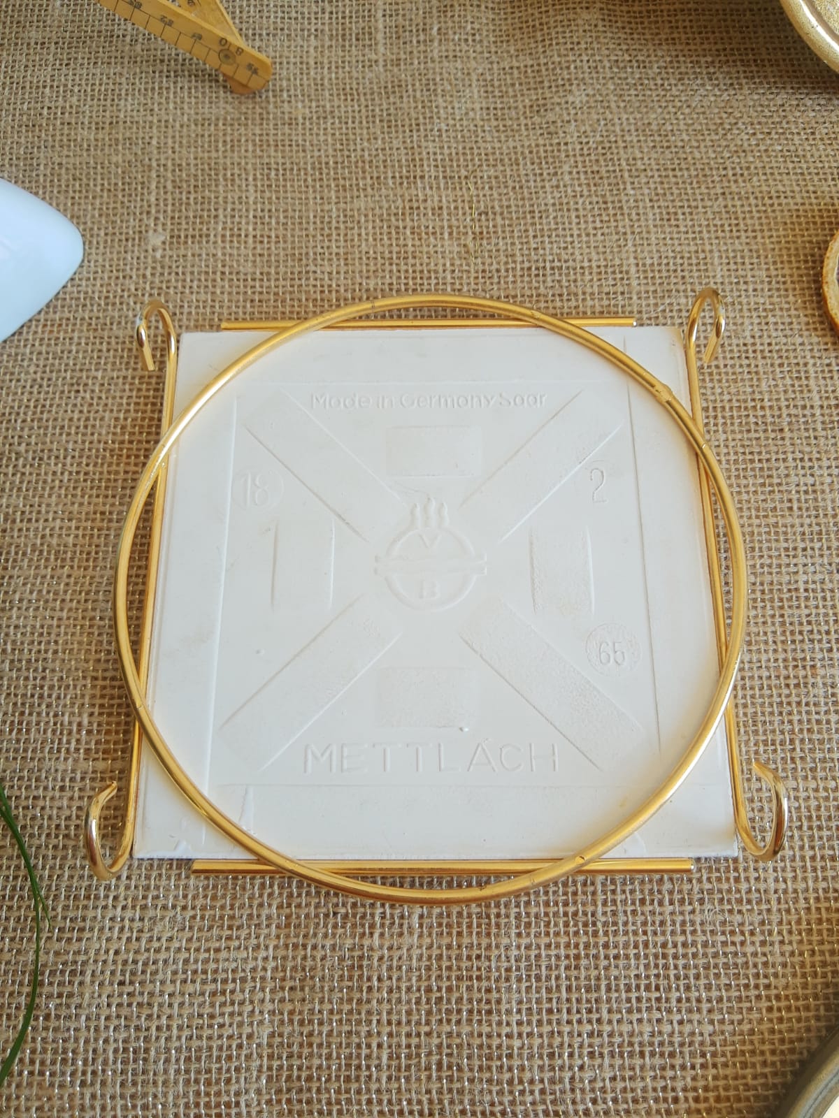 Dish coaster mettlach vintage peacock patterns