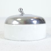 3 Ancient porcelain switches and industrial vintage crhomé metal