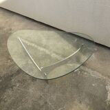 Table basse en verre et métal