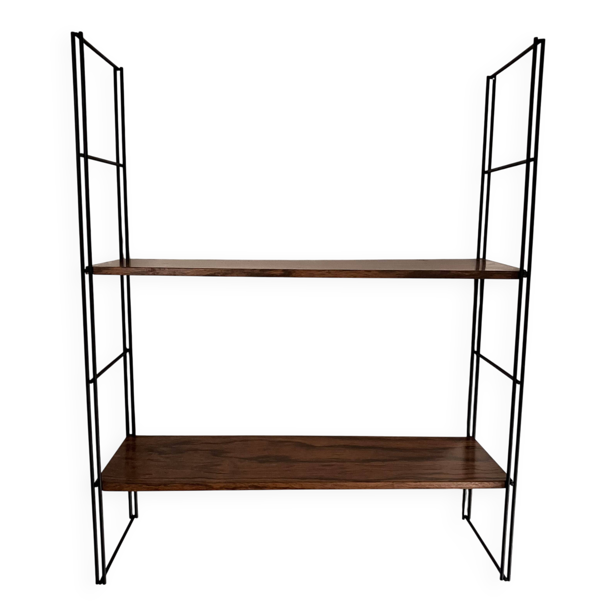 String metal shelf with wood effect