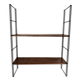 String metal shelf with wood effect