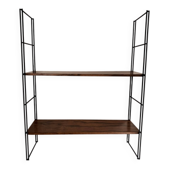 String metal shelf with wood effect