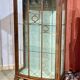 1950s English walnut display cabinet