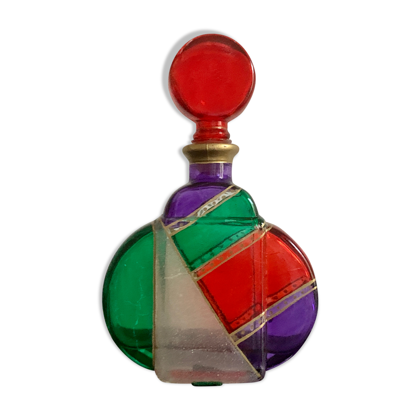 Stained glass bottle, torrigiani collection by Crazy Dad, 1970