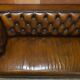 Restored and hand-dyed leather Chesterfield sofa