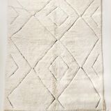 Moroccan Berber carpet blessed ouarain ecru with black diamonds engraved 295x213cm