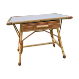 Rattan coffee table with drawer